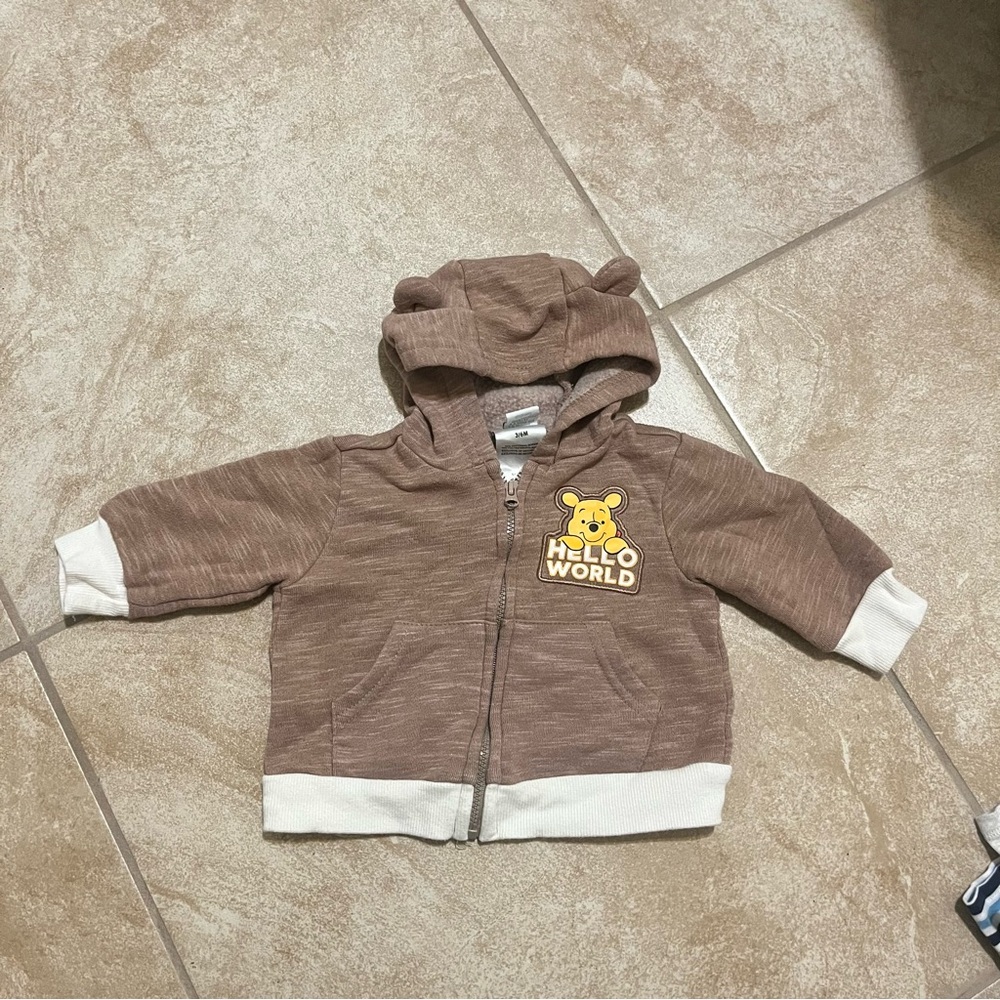 Disney “Hello World” Brown and White Baby Hoodie